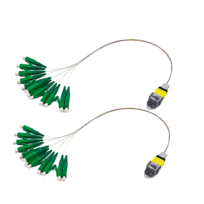 Multimode MPO - 8LC Fiber Optic Patch Cord Kehilangan penyisipan rendah 3.0mm 50/125