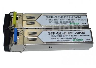 1G Mode tunggal SFP BIDI transceiver 1.25G 1310nm / 1550nm 20km LC / SC DDM WDM SFP
