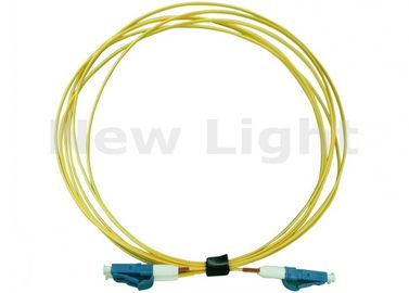 Kuning LC LC Fiber Patch Cord, Bahan PVC 3 Meter Simplex Fiber Optic Cable
