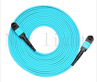 Warna Biru MPO - MPO Fiber Kabel Fiber Optik Patch Cord PVC / LSZH Multi Mode