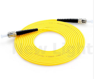 ST - ST Single Mode SX Kabel Patch Serat Optik Kuning PVC / LSZH 2.0 Patch Cable