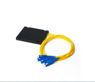 SC Konektor PLC Fiber Optic Splitter Single Mode 1260-1650 Operasi Gelombang