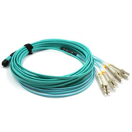 PVC / LSZH Bahan MPO MTP Cable, Panjang Kustom Fiber Optic Patch Cord Cable