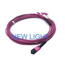 Kabel Batang LSZH MPO Perempuan Ke 4 DX SC Multimode OM3 Fiber Patch Cable