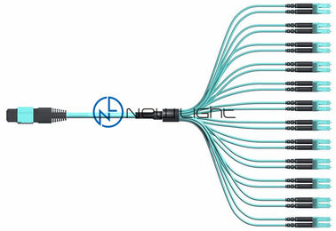 1300nm 24 Fiber MPO MTP Kabel Penyisipan Laki-Laki Atau Perempuan 0,5dB