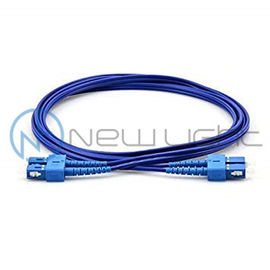SC UPC Warna Biru Kabel Serat Optik 2.0 Duplex Patch Cord
