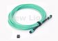 Kabel Fiber MPO Hijau Multi Mode OM3 8 Core 10 Meter Untuk QSFP / Transceiver