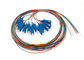 Kustom Pigtail Fiber Optic SC / E2000 / FC / ST Konektor 0.9mm 12 Warna Kabel