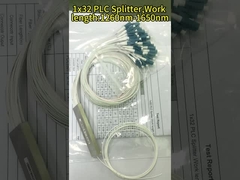 1*8 Serat optik dengan konektor 1x8 Steel Tube Sc Apc Gpon Plc Splitter 1/8
