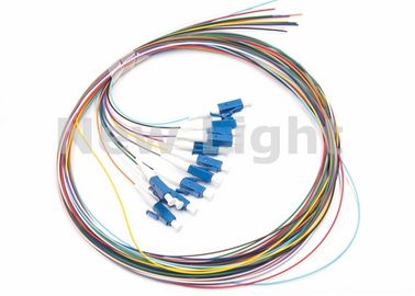 LC / UPC SM 12 Core Single Mode Kabel Fiber Optic Warna Coded Fiber Optic Pigtail