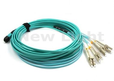3 Meter MPO MTP Cable OM3 8 Kabel Fiber Optik Multimode Strand Untuk Modul QSFP / SR