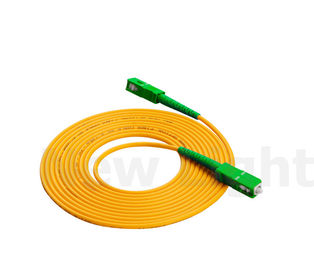 SC / APC Optic Fiber Patch Cord simplex mode tunggal konektor hijau diameter 3.0