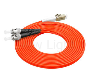 multi-mode konektor ST-LC kabel serat optik patch 3.0mm kabel duplex PVC oranye