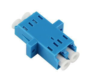 Bahan Plastik Single Mode Fiber Adapter, Biru LC Fiber Adapter Untuk FTTH
