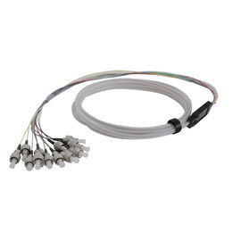 0,9 Mm Konektor Single Mode Fiber Pigtails 1 M White Tube Rendah Insertion Loss