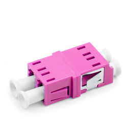 Rose Warna OM4 Fiber Optic Adapter Untuk Duplex LC Patch Cord