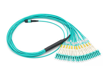 24 Serat MPO MTP Kipas Keluar Kabel Patch MTP-24 OM3 Multimode Breakout Cable