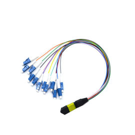 12 Konektor Serat Kabel MTP MTP Kabel Serat Om2 Menghubungkan Kaset Serat Mpo