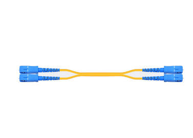 40G Transmisi Data SC Fiber Optic Patch Cord Duplex Single Mode 1310 / 1550nm