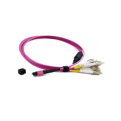 Beli Multimode OM3 3.0mm MPO Trunk Cable Polaritas A Male To Male Low Insertion Loss online manufacture