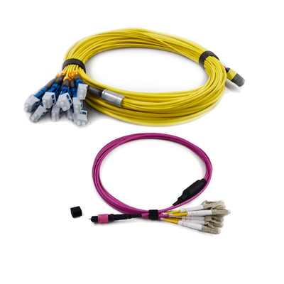 Beli 3.0mm G657A1 MPO MTP Fiber Optic Patch Cord PVC / LSZH Kehilangan Penyisipan Rendah online manufacture
