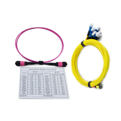 Beli 3.0mm 100G MPO Ke MPO Jumper Fiber Cable Female Connector 10m Kehilangan Penyisipan Rendah online manufacture