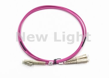 Beli LC UPC Untuk SC UPC Optical Fiber Patch Cord Duplex 2.0mm PVC OM4 Multimode 50/125 online manufacture