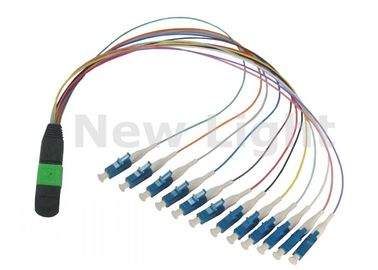 Beli Jaringan Komunikasi Data MPO / MTP TO LC Cable / 12 Kabel Fiber Optik Inti online manufacture