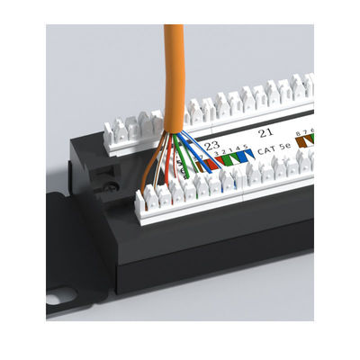 Beli 24 Port Metal RJ45 Ethernet Patch Panel dengan Manajemen Kabel untuk Jaringan Cat5e/Cat6/Cat6a/Cat7 online manufacture