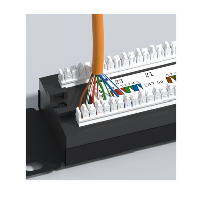 Beli Metal RJ45 Ethernet Patch Panel dengan Kabel Manajemen 1U Height Shielded Kompatibilitas untuk online manufacture