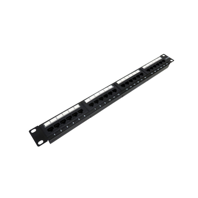 Beli Panel patch jaringan 1U hitam Untuk kompatibilitas Cat5e/Cat6/Cat6a/Cat7 Sertifikasi RoHS/UL/CE online manufacture