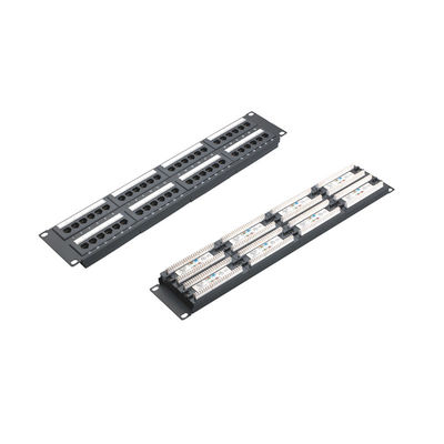 Beli Rack-mountable Shielded RJ45 Ethernet Patch Panel dengan Manajemen Kabel untuk Jaringan Berkecepatan Tinggi online manufacture