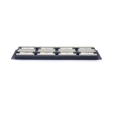Beli 1U 2U Black Metal RJ45 Patch Panel dengan Krone IDC Termination untuk manajemen kabel Ethernet online manufacture