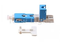 Blue SC UPC Quick Assembly Connector Covered Wire Untuk Distribusi Frame