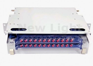 Beli Bingkai Distribusi Optik ODF Putih, 19 Inch ODF Fiber Optic Patch Panel 24 Port online manufacture