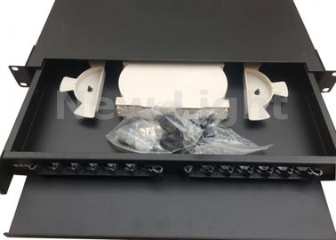 Beli 19 Inch Pull Type Frame Distribusi Serat Optik 12 Port Rack Mount Fiber Patch Panel online manufacture