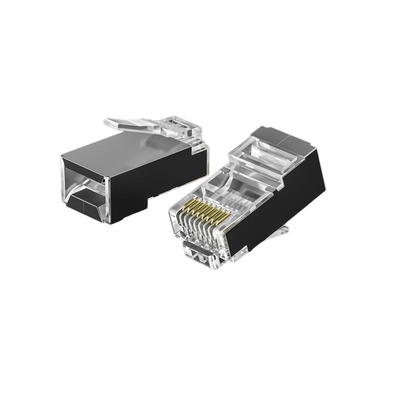 Beli Plug Modular CAT6 Berkinerja Tinggi - Emas 50U, Fluke Pass, Transparan & Bebas Tangle online manufacture