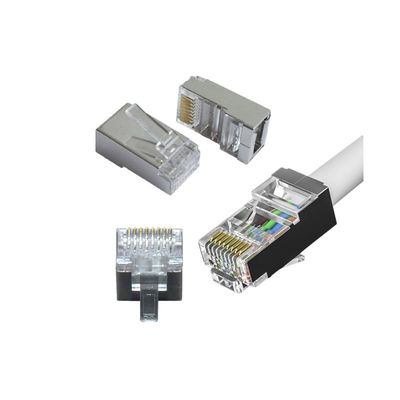 Beli Konektor RJ45 CAT7 OEM dengan Manik-manik Ferrit untuk Bandwidth 600MHz dan Crosstalk Rendah online manufacture
