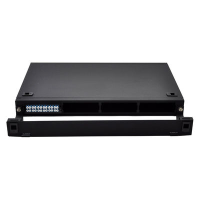 Beli Panel Patch Serat Optik 1U yang Dapat Dipasang di Rak dengan 96 Core LC dan 4 Kaset MTP-24 untuk Pusat Data Kepadatan Tinggi online manufacture