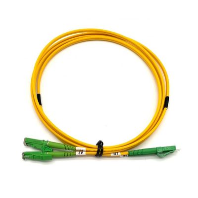 Beli Kabel Patch Fiber Optik Konektor Logam E2000 APC Mode Tunggal dengan Jaket Luar PVC Kuning 3.0mm online manufacture