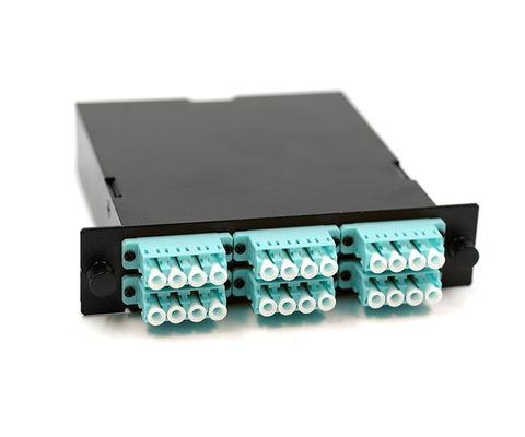 Beli 24 Fiber 0.5 meter MPO Cassette Module dengan 50/125 OM3 Fiber Optic Patch Cord online manufacture