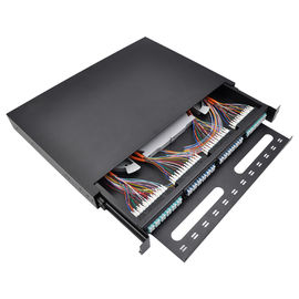 Beli OTB 12 24 36 48 96 Inti Fiber Optic Sliding Patch Panel Powder Coated Antarmuka online manufacture