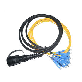 Beli Hitam Tahan Air MPO - SC 12 Core Single Mode Kipas Fiber Optic - Out Patch Cord 3 Meter online manufacture