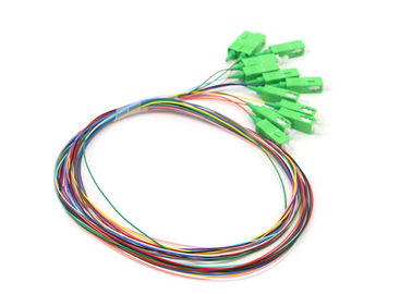 Beli 12 Warna 0.9mm SC / APC Konektor Single Mode Fiber Optical Pigtail online manufacture