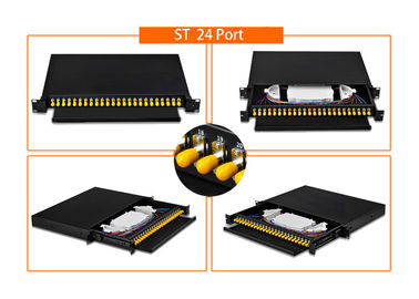Beli Single Mode Fiber Optic Patch Panel Rack Mount 19 Inch 12 X LC / SC / FC / ST online manufacture
