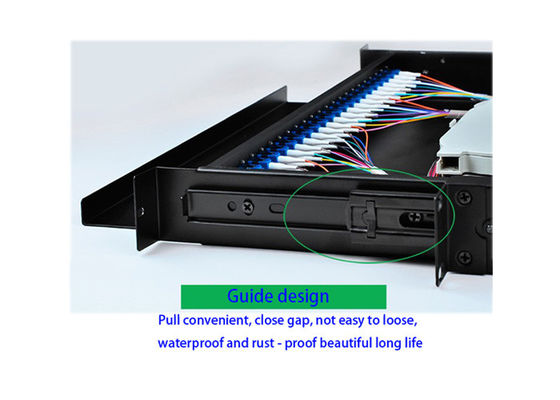 Beli Rak Distribusi Serat Optik Multimode Ukuran Standar dengan 24 Adaptor LC / SC dan Desain Pemasangan Rak untuk Jaringan FTTH online manufacture