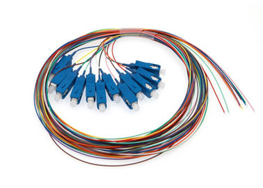 Beli Kustom Pigtail Fiber Optic SC / E2000 / FC / ST Konektor 0.9mm 12 Warna Kabel online manufacture