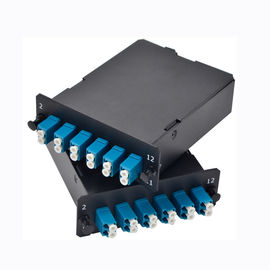 Beli 2x MPO-12 Sampai 12x LC Duplex, Tipe A, 24 Serat OM3 Multimode FHD MPO Kaset online manufacture