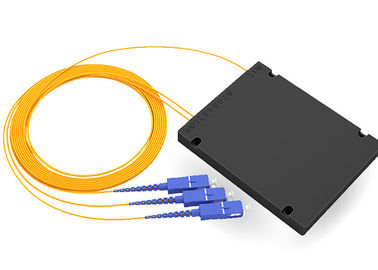 Beli Lebar Panjang Gelombang Serat Optik Splitter 1x2 ABS Kotak Jenis PLC Dengan Konektor SC / PC online manufacture