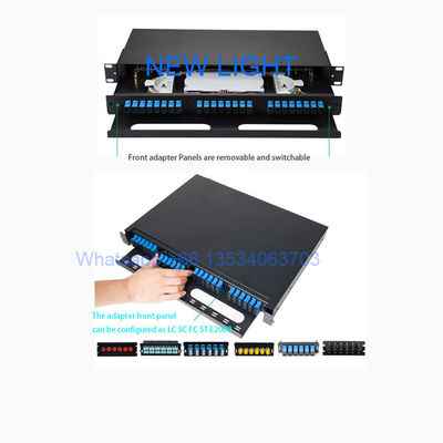 Beli 24 Port 1U Black Standard Size Fiber Optic Patch Panel dengan Slide-Out Drawer Enclosure online manufacture